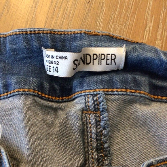 Sandpiper Womens Medium Wash Distressed Patched High Rise Skinny Jeans Size 14 - Picture 9 of 11